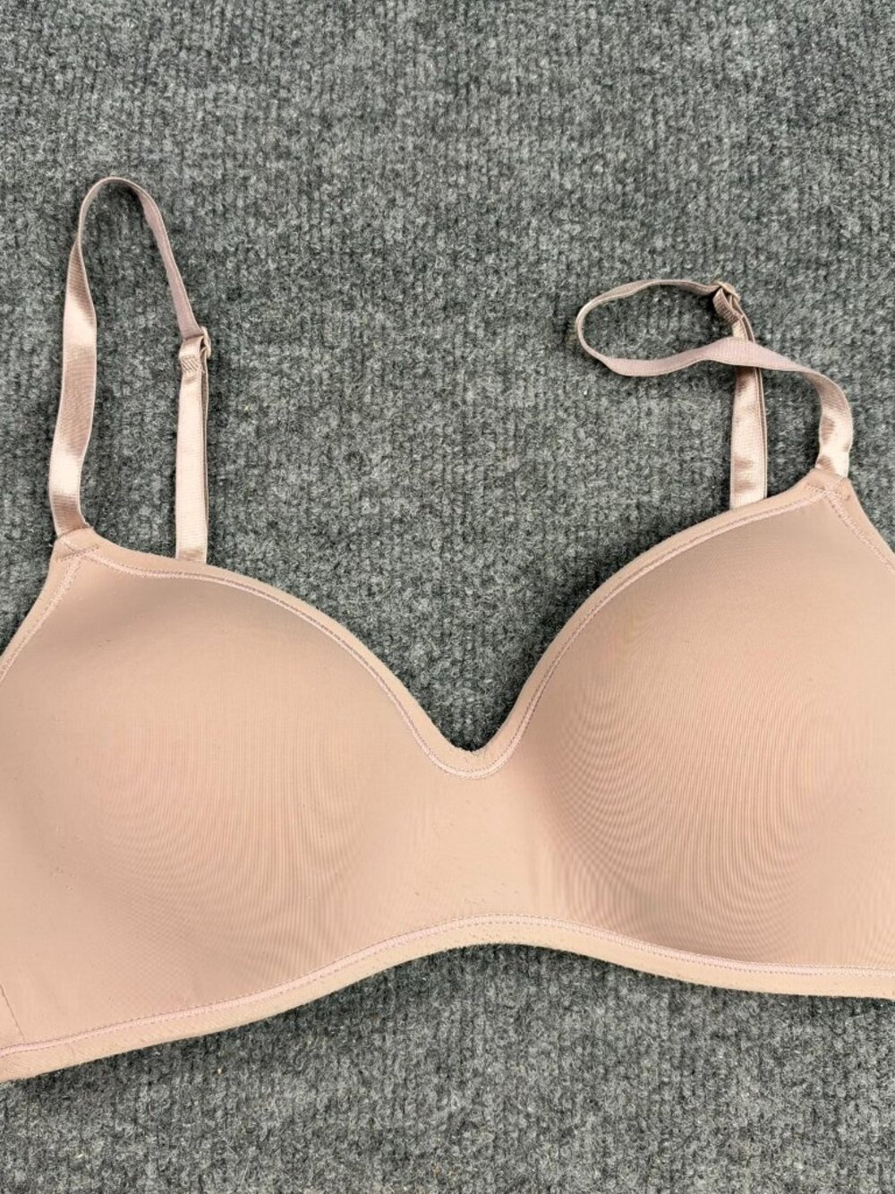 Womens Wireless Bra Beige Fit L No Size Tag Check Msmts Padded 26" Band